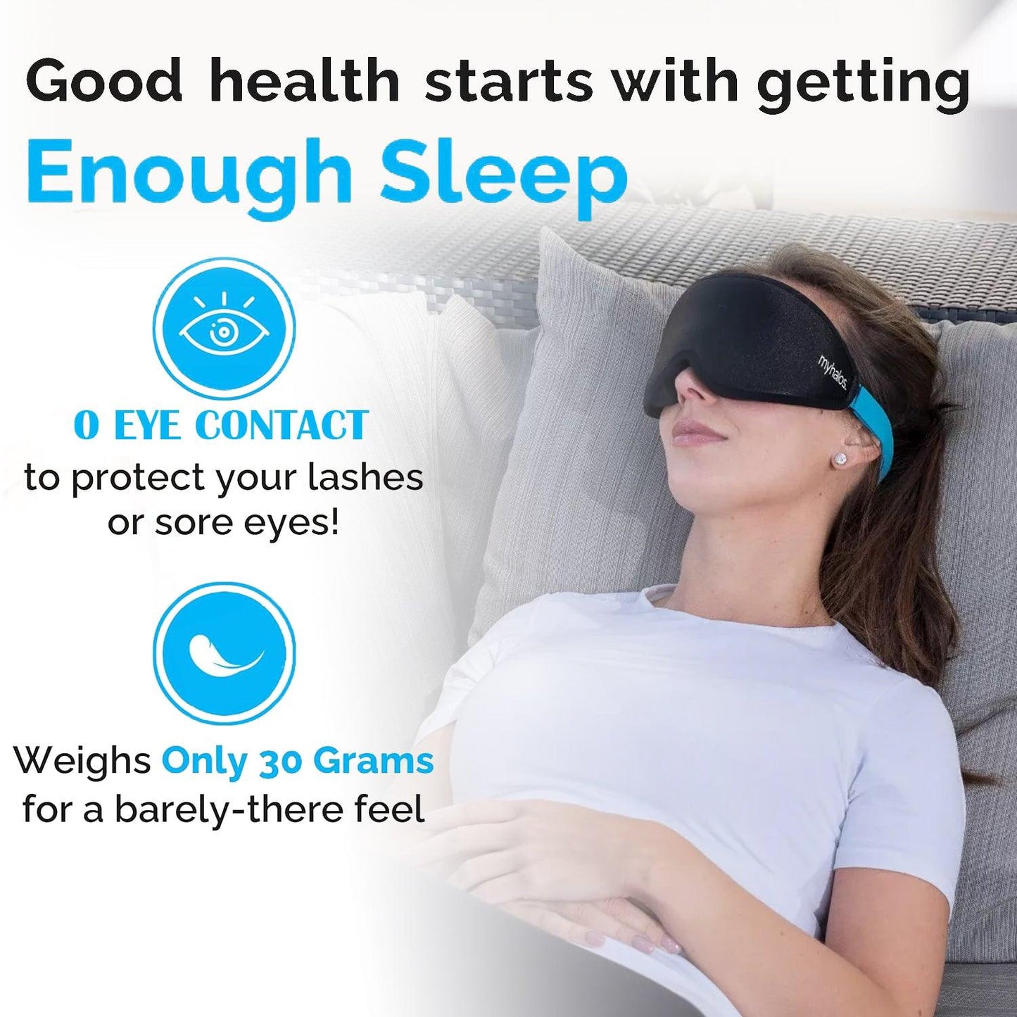 Sleeping Eye Masks - 100% Blackout Sleep Masks For Women & Men Zero Eye Pressure Travel Night Sleep