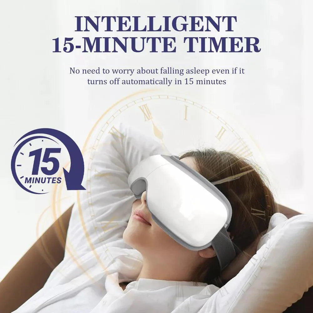 Electric Eye Massager - Rechargeable Eye Therapy Mask with Hot Compress/Air Pressure/Bluetooth Music and 5 Working Modes