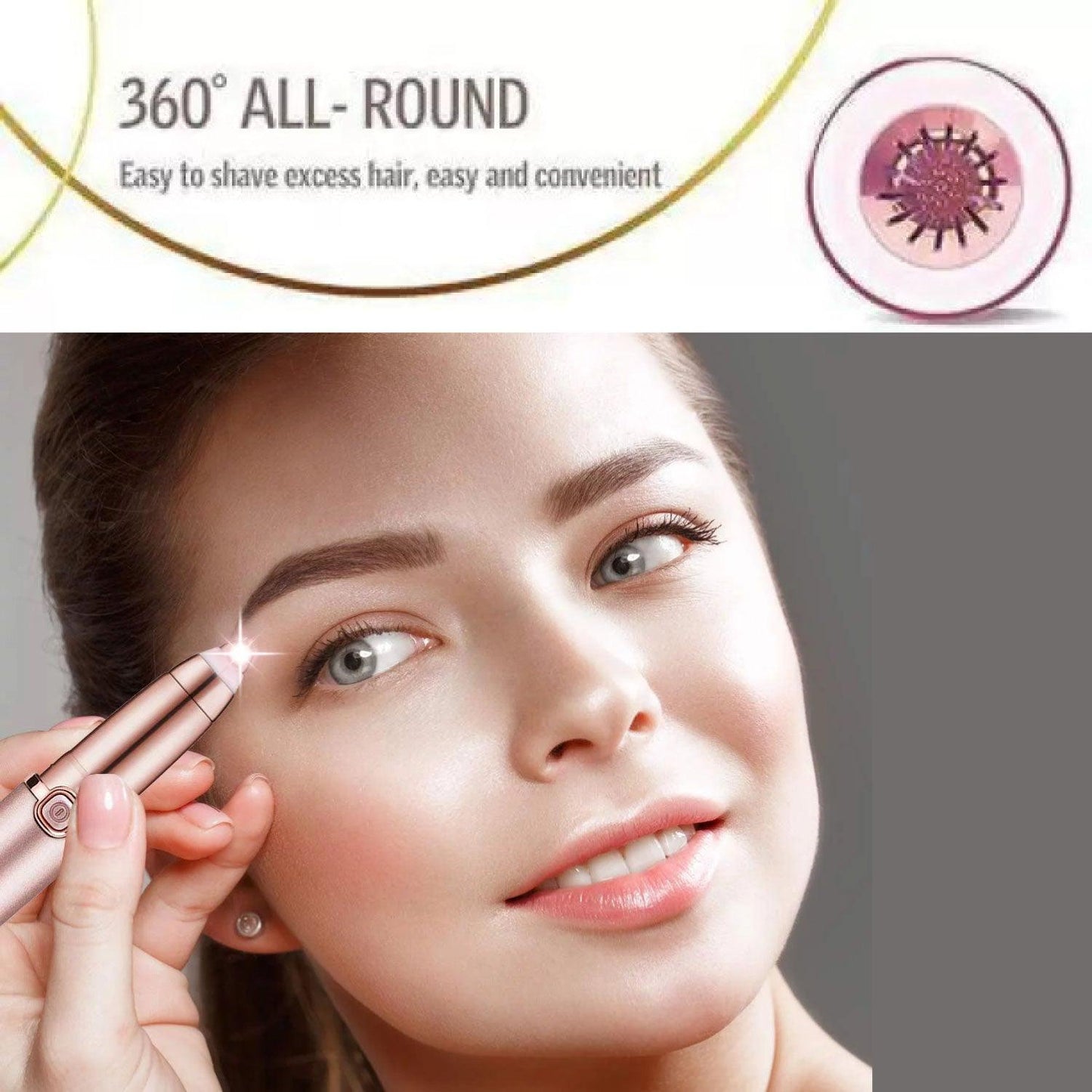 Eyebrow Trimmer for Women - Rechargeable Facial Hair Remover Face Hair Trimmer Eyebrow Razor Portable Mini Epilator