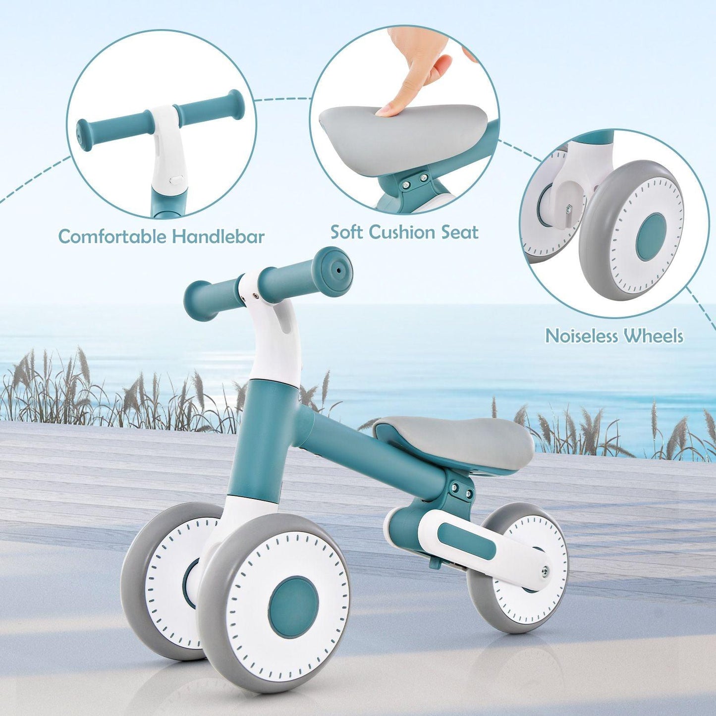 Baby Balance Bike - Toddler Walker Training Bicycle with Adjustable Seat