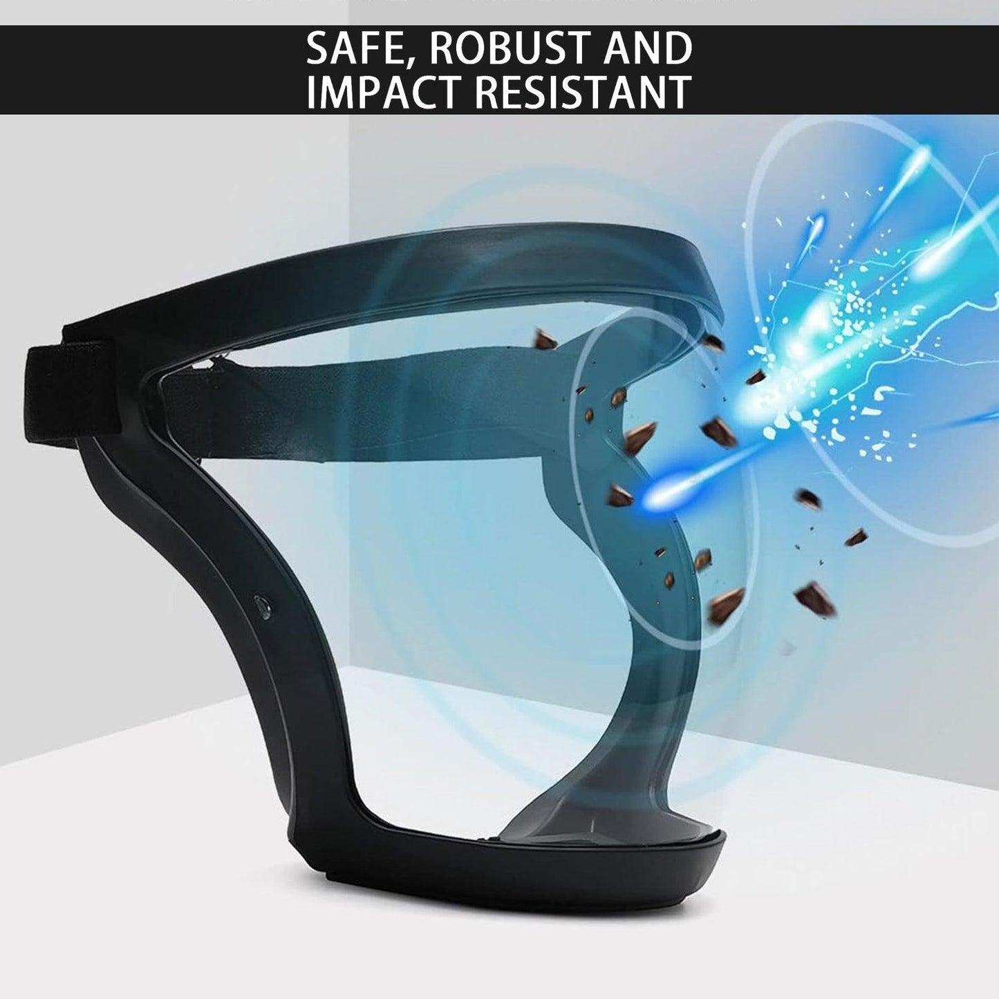 Face Protection Shield - Anti-fog Full Face Shield Protective Head Cover Transparent Safety Mask