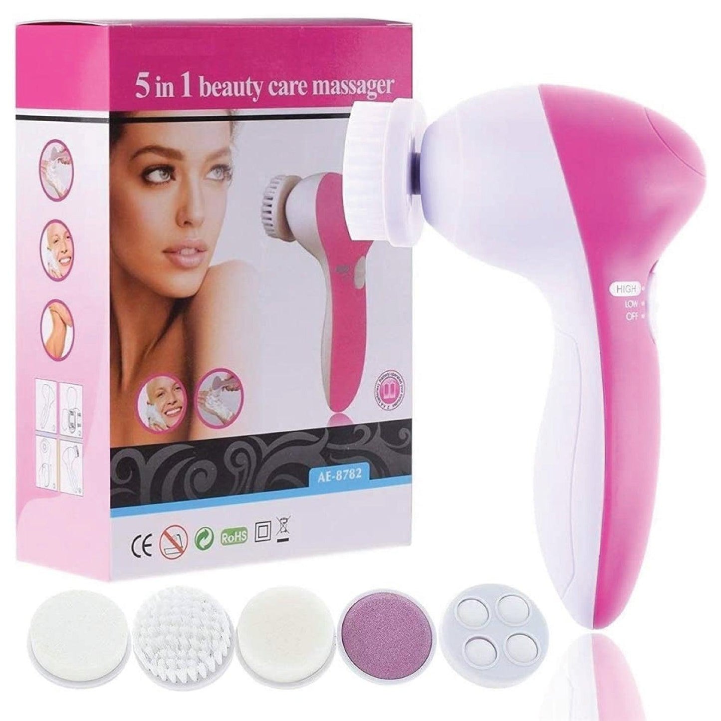 Facial Cleansing Brush - 5 in 1 Electric Facial Cleaner Wash Face Brusher Hand Skin Exfoliation Massager