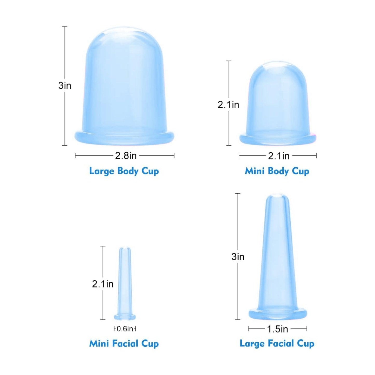 Silicone Cupping Set - Anti Cellulite Cup Massage Roller Vacuum Massage Cup Kit Body Cup Set