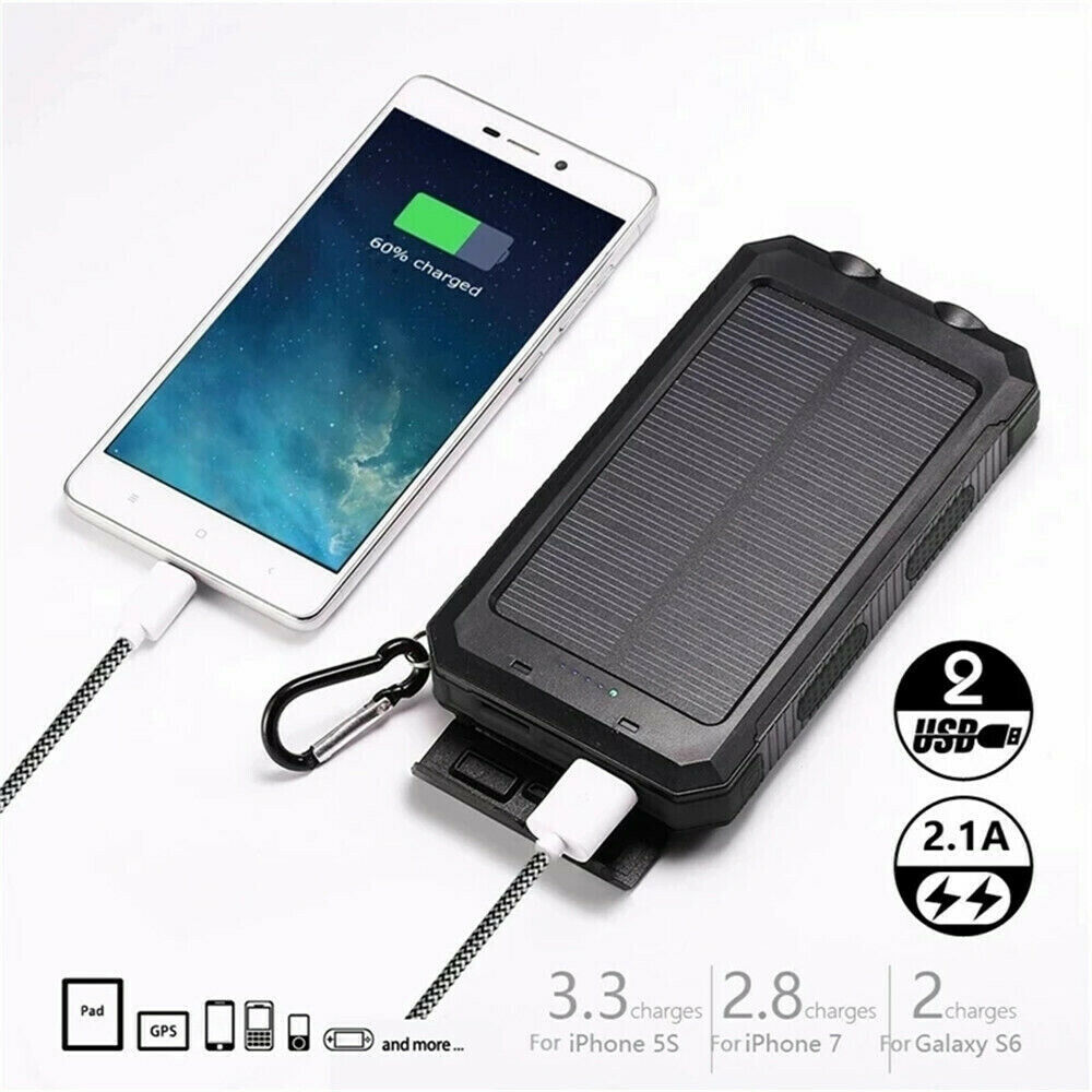 1O000000mAh Solar Power Bank LED Battery Charger For Cell Phone