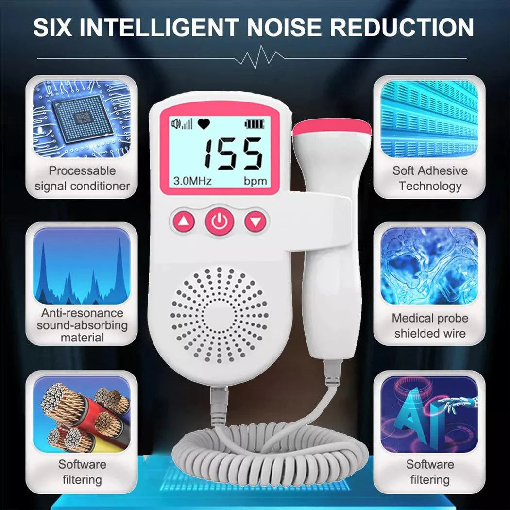 Baby Heart Monitor - Doppler Fetal Baby Heart Beat Rate Probe Prenatal Monitor Ultrasonic