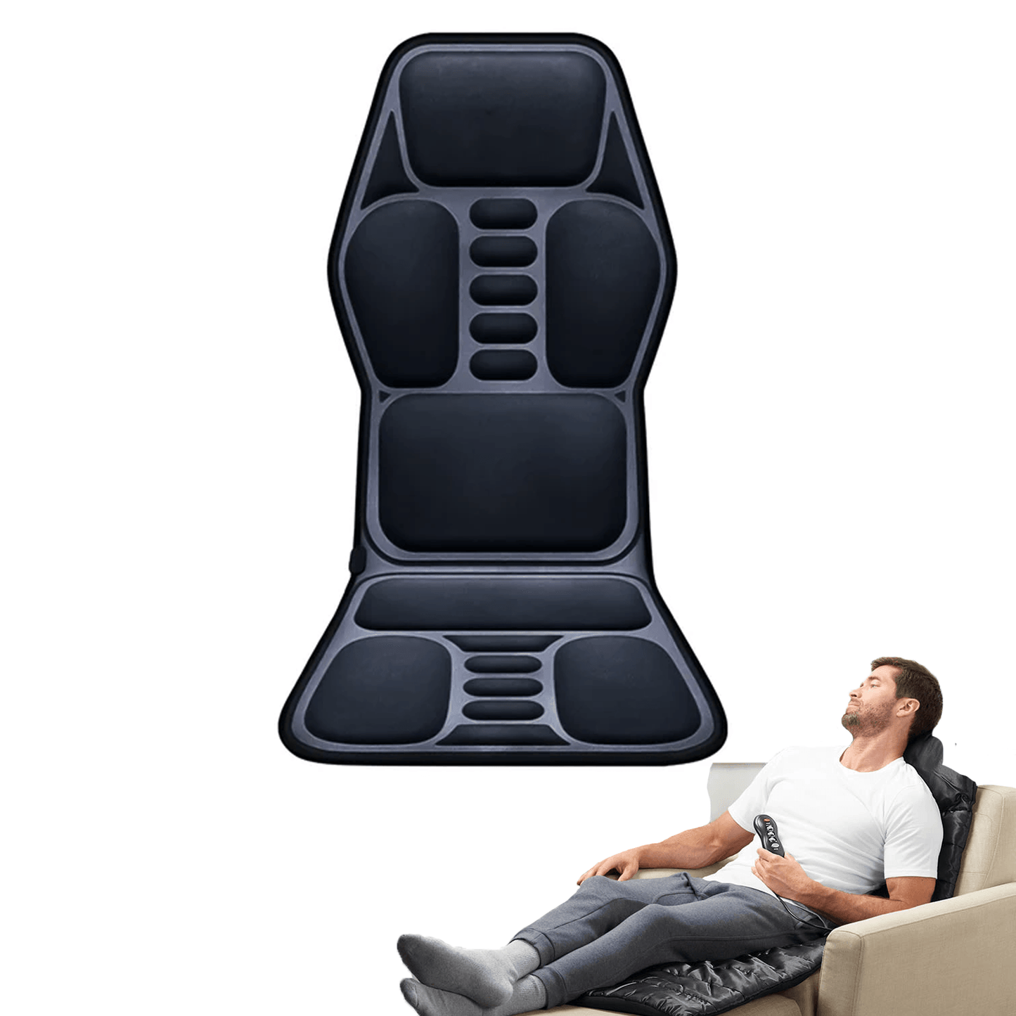 Full Body Massage Mat With Heat - 8 Modes Massage Cushion Full Back Car Chair Seat Pad Mat Neck Heat Massager UK