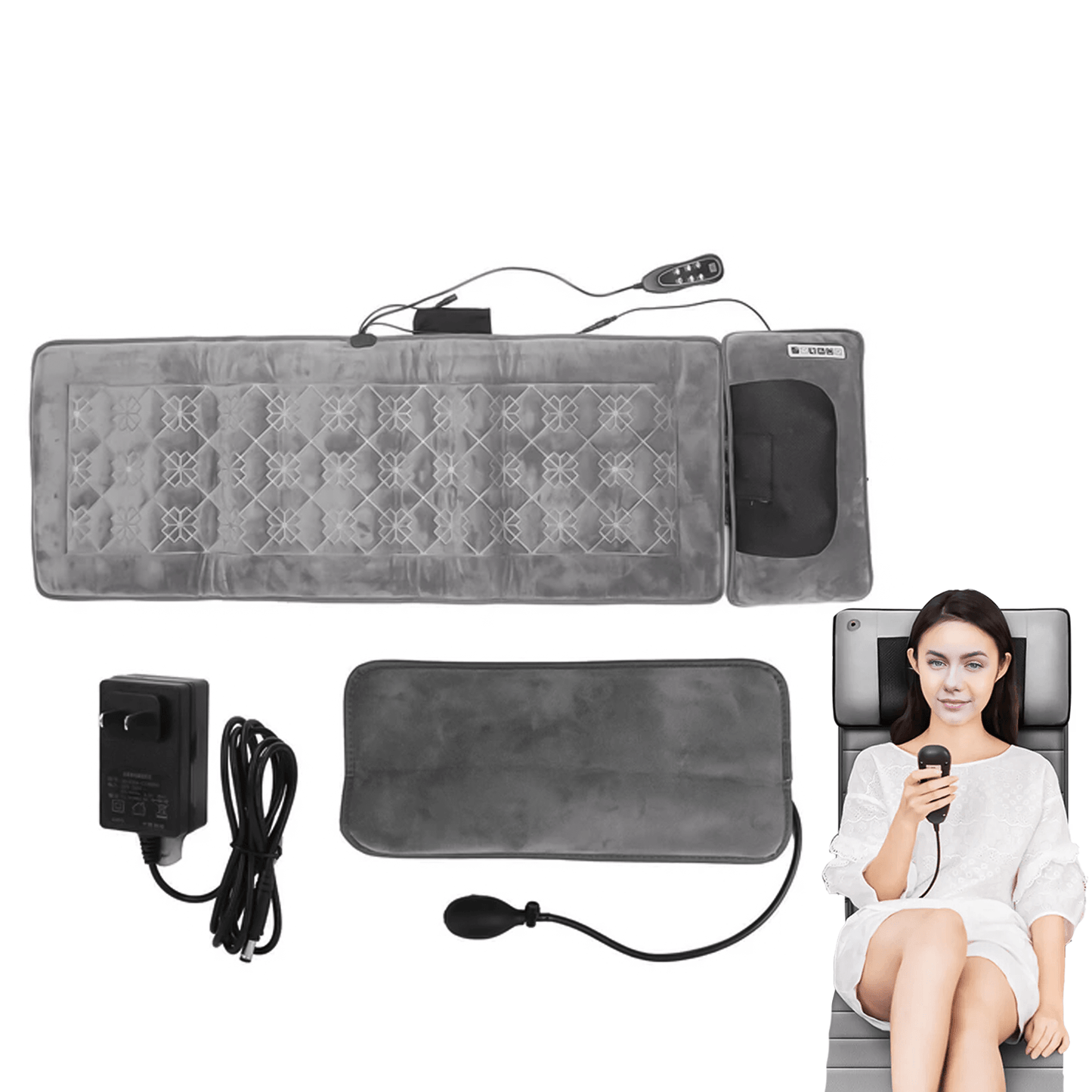 Full Body Massage Mats - 30 Heads Full Body Electric Massage Mattress Mat Heated Massager Cushion Pad