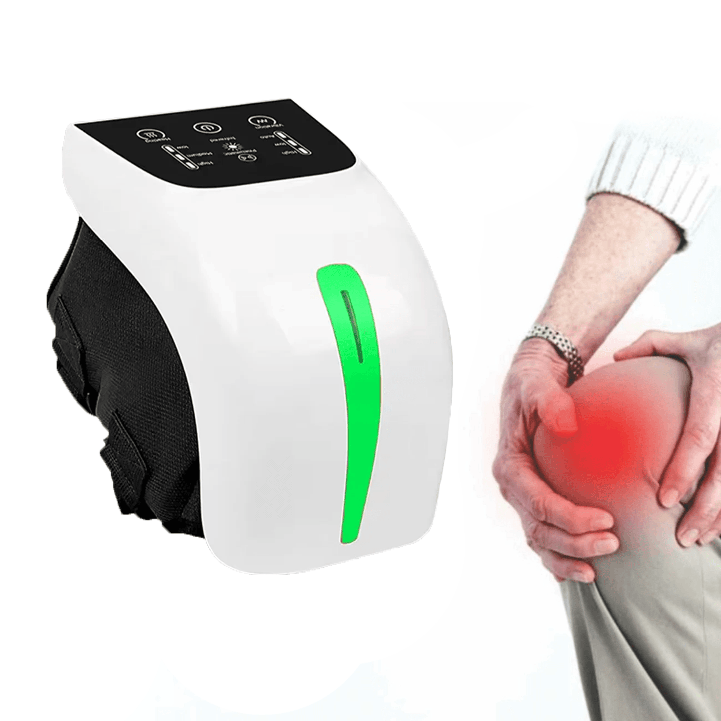 Knee Massager Machine - Electric Knee Massager Pain Relief Red Light Hot Vibration Massage