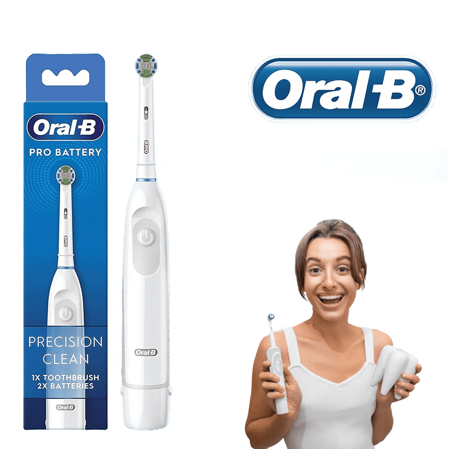 Best Oral-B Electric Toothbrush - Braun Oral-B Precision Clean Electric Toothbrush Comes With 4x pcs Brush Heads