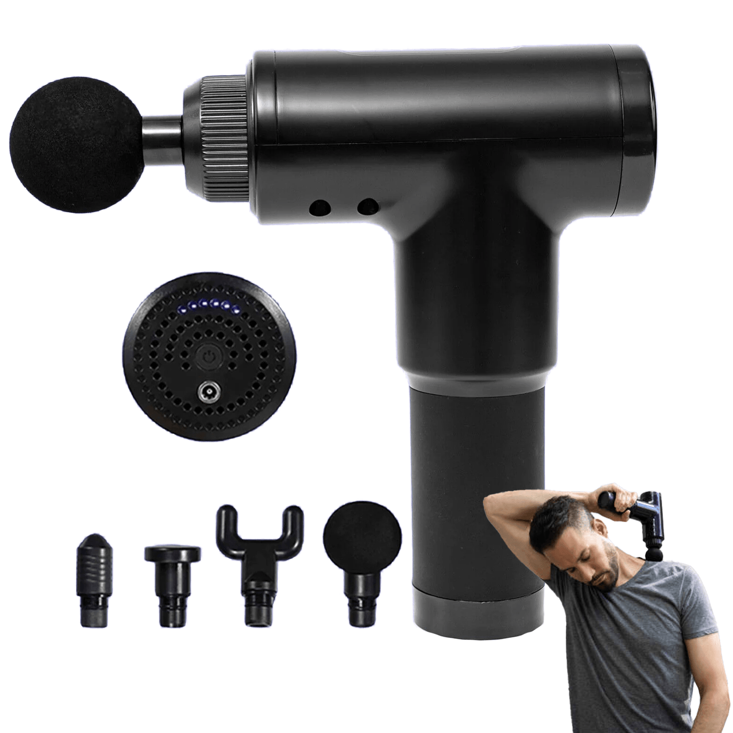 Deep Tissue Massage Gun - Powerful 30 Speeds Percussion Muscle Massager, 2400mah Electric Handheld Muscle Massager Gun, Portable Fascia Gun