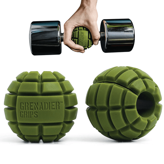 Grenadier Grips by Gunsmith - 2x Gunsmith Fitness Grenadier Grips Unique Fat Bar Dumbell/Barbell Grips For Huge Size Gains, Explosive Power