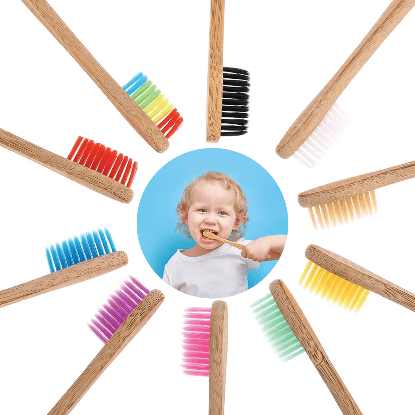 Bamboo Toothbrush Bristles - Goaycer Bamboo Toothbrushes Medium Bristles - Family 10 Pack Eco Friendly Biodegradable Organic Premium Wooden Toothbrush