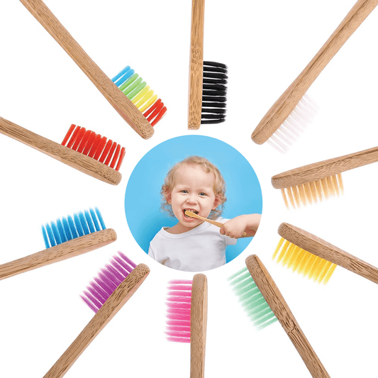 Bamboo Toothbrush Bristles - Goaycer Bamboo Toothbrushes Medium Bristles - Family 10 Pack Eco Friendly Biodegradable Organic Premium Wooden Toothbrush