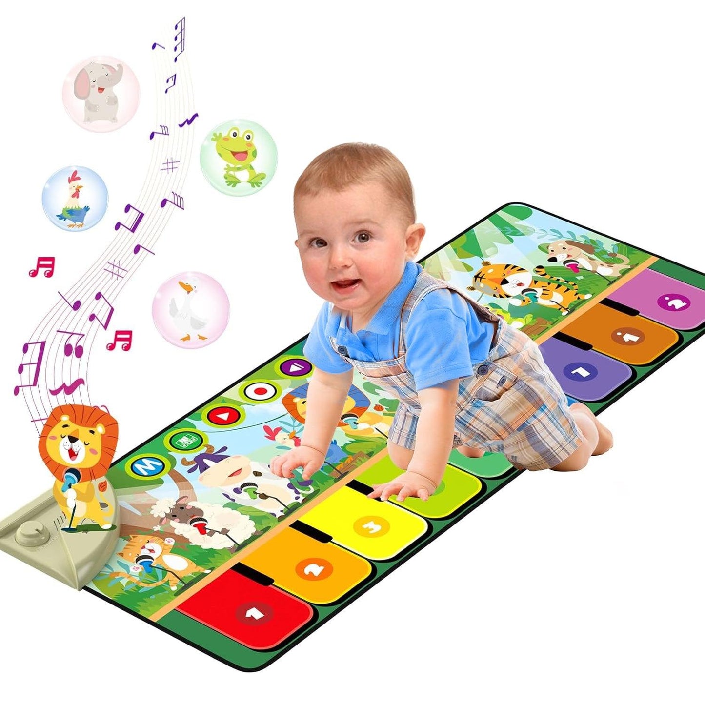 Floor Keyboard Mat Piano - Musical Play Mat with 9 Piano Key Dance Mat Built in 19 Sounds & Recording Function for Toddlers Birthday Gifts