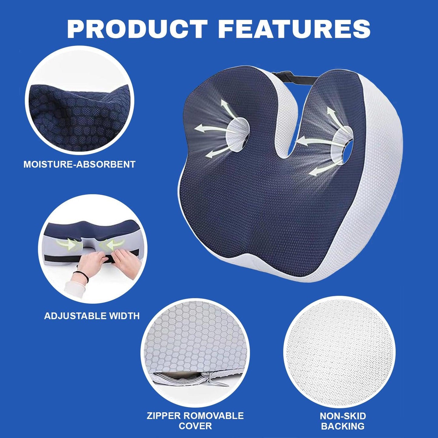 Foam Seat Cushion - Libiyi Ergoseat Welnax Orthosoothe Memory Foam Seat Cushion