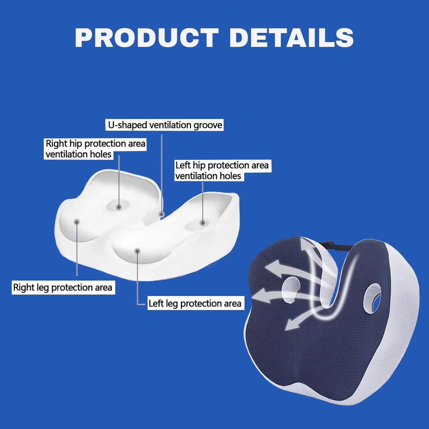 Foam Seat Cushion - Libiyi Ergoseat Welnax Orthosoothe Memory Foam Seat Cushion