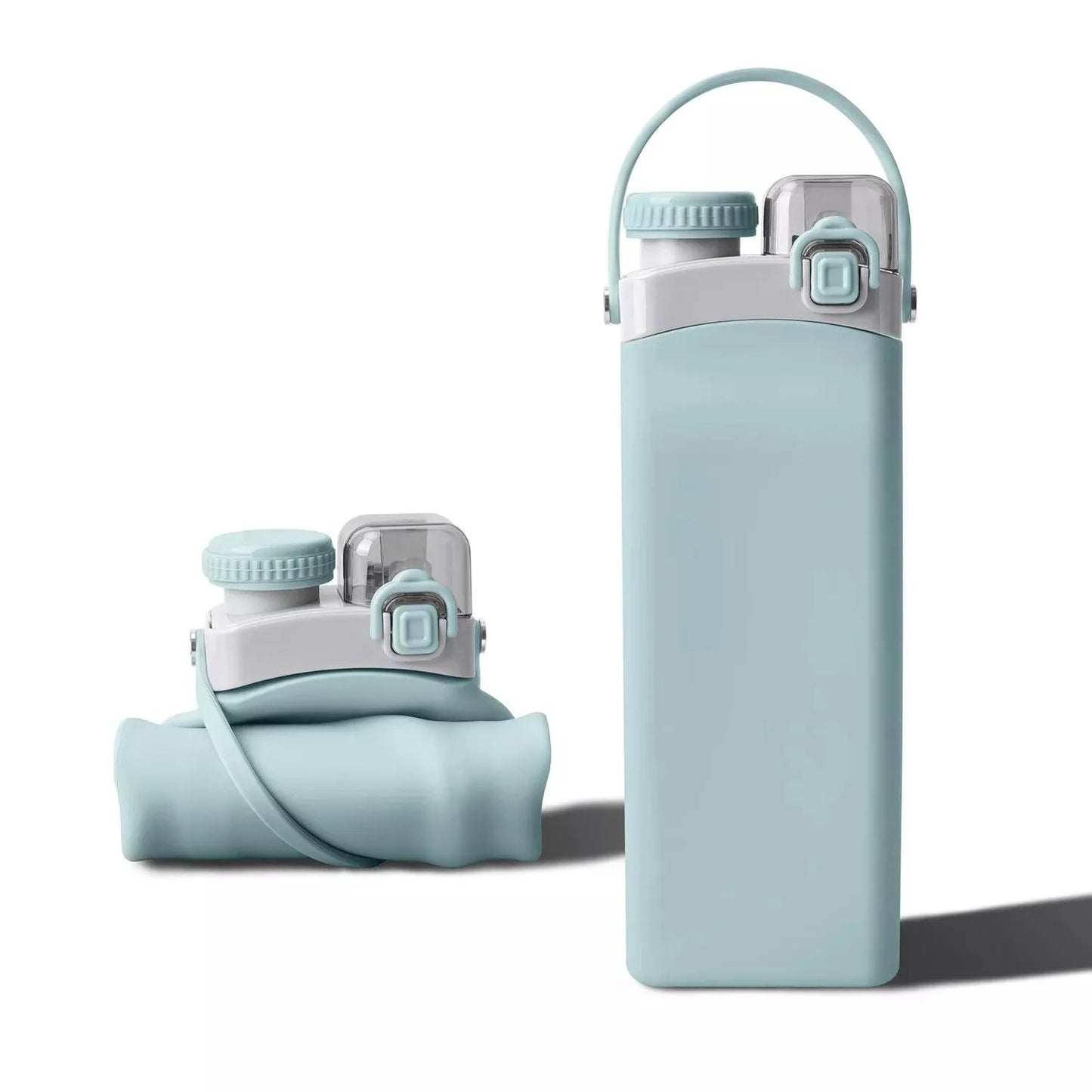 Silicone Water Bottle - 600ml Foldable Drink Bottle Collapsible Water Bottle Outdoor Sport Travel Run