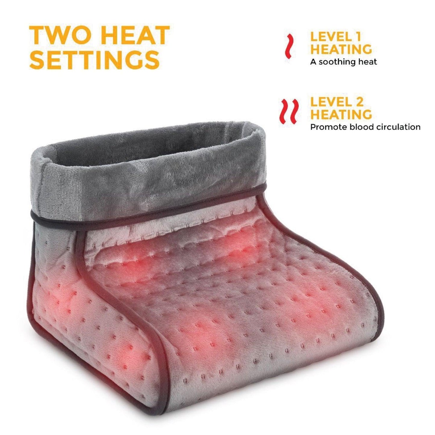 Electric Foot Warmer - 2 In 1 Electric Heated Foot Warmer Massager Comfort Fleece Suede Comfy Relaxing