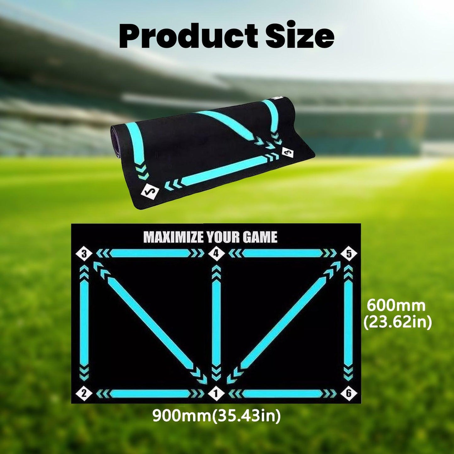 Football Training Mat - Pro Ball Mastery Mat Football Footstep Training Mat Non Slip Soccer Ball Control