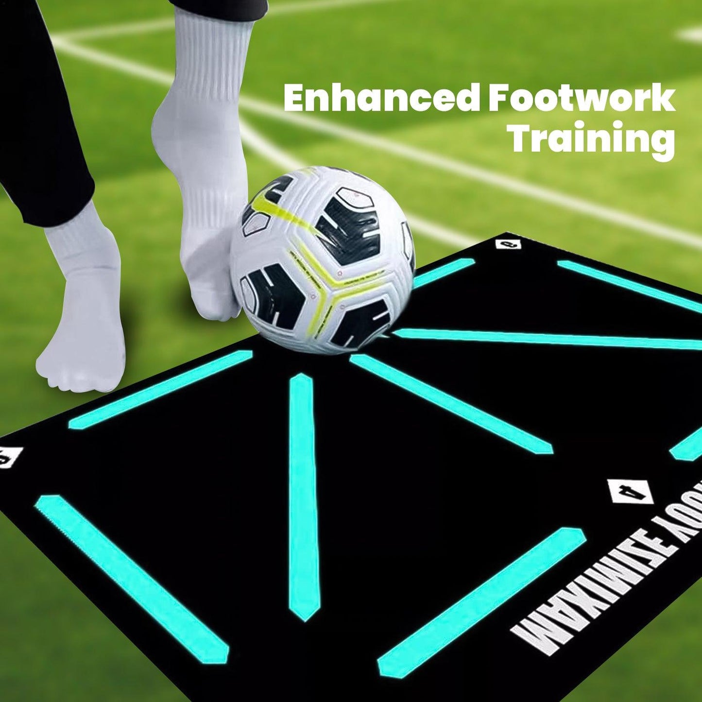 Football Training Mat - Pro Ball Mastery Mat Football Footstep Training Mat Non Slip Soccer Ball Control