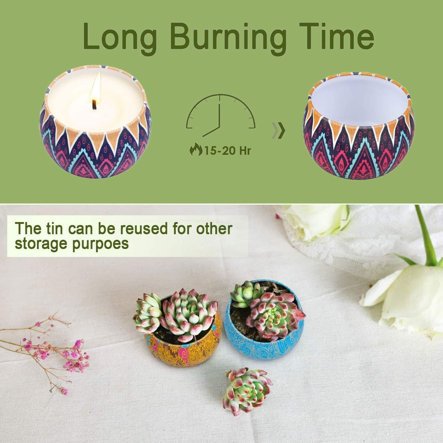 Scented Candles Jar - 12 Pcs Soy Wax Jar Aromatherapy Candles