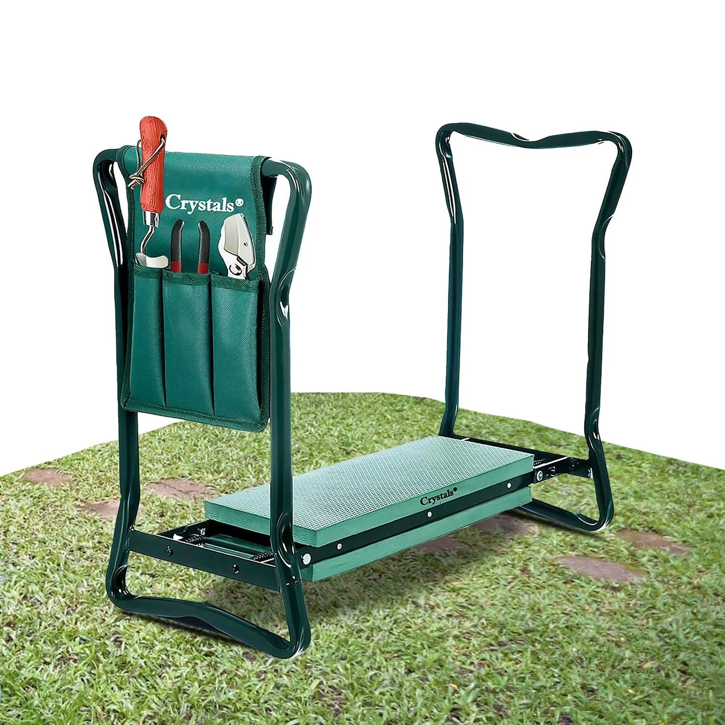 Garden Kneeler Stool - Portable Foldable Foam Padded Garden Kneeler Gardening Knee Pad Metal