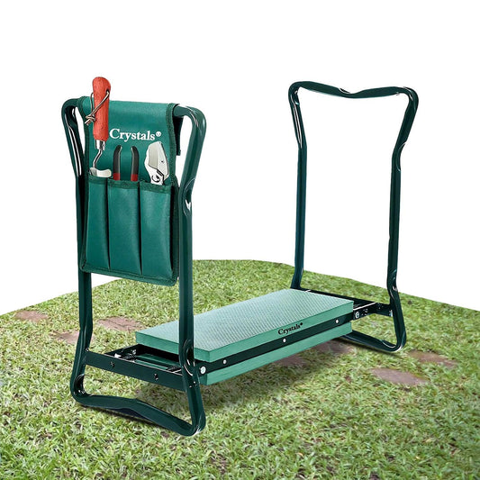 Garden Kneeler Stool - Portable Foldable Foam Padded Garden Kneeler Gardening Knee Pad Metal