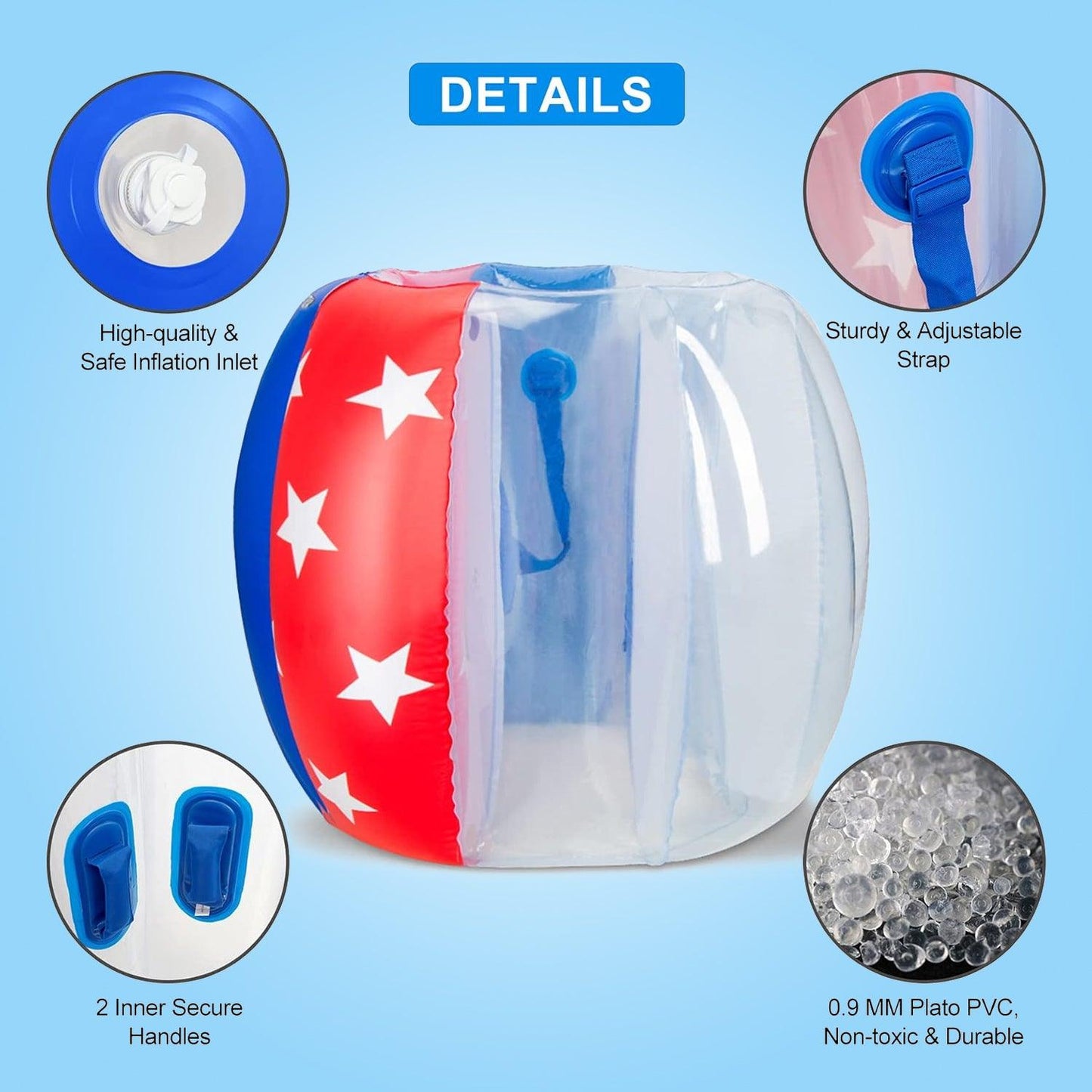 Human Hamster Ball - Inflatable Bumper Balls 2-Pack 4FT/1.2M PVC Sumo Zorb Balls for Kid & Teen
