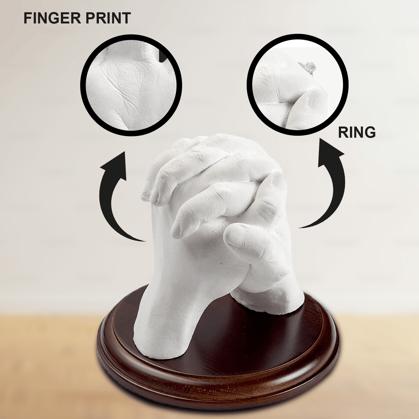 Hand Mould Casting Kit - Hand Moulding kit Couples Holding Hands 3D Keepsake