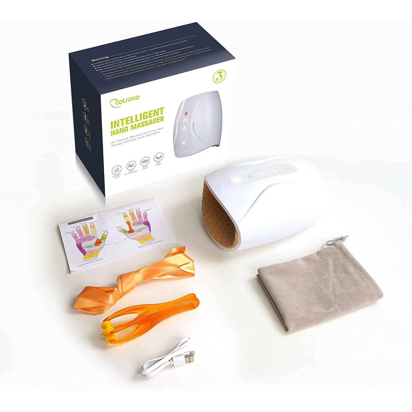 Hand Massager Machines - Electric Hand Massager for Palm Massage Cordless Heat Accupressure Massager