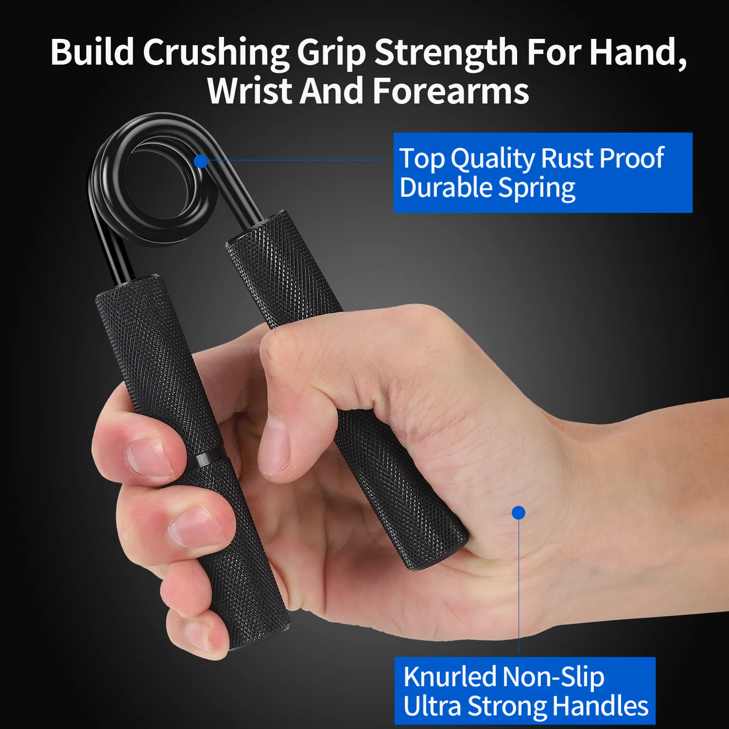 Grip Strength Trainer - Adjustable 50-300LB Wrist & Forearm Exerciser