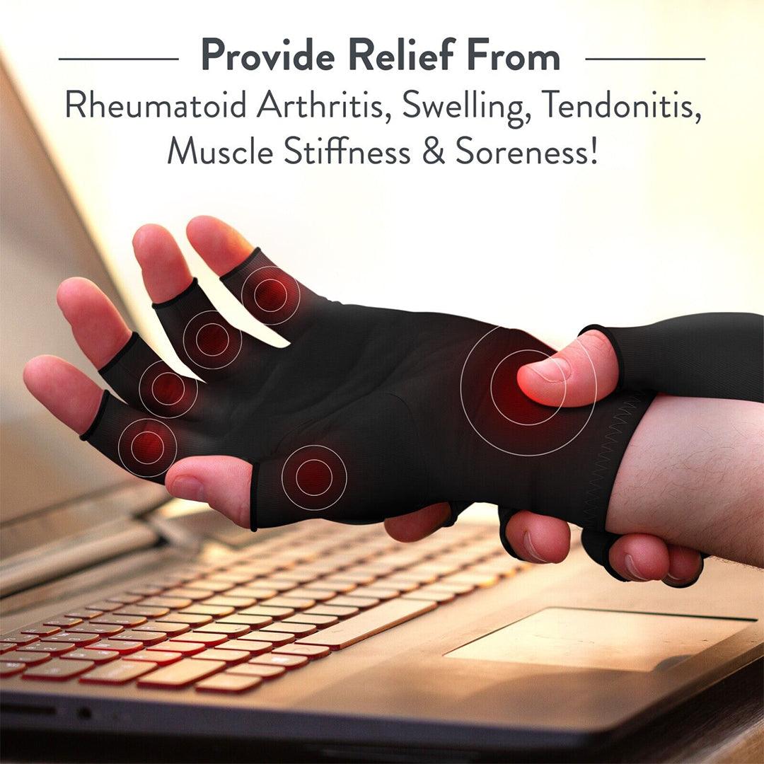Compression Gloves for Arthritis - Fingerless Pain Relief Arthritic Hands Rheumatoid Anti Arthritis Elastic Gloves