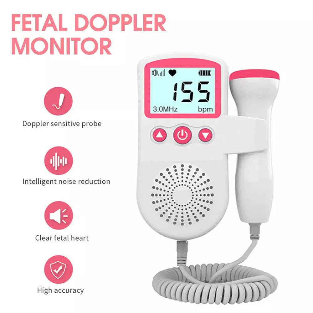 Baby Heart Monitor - Doppler Fetal Baby Heart Beat Rate Probe Prenatal Monitor Ultrasonic