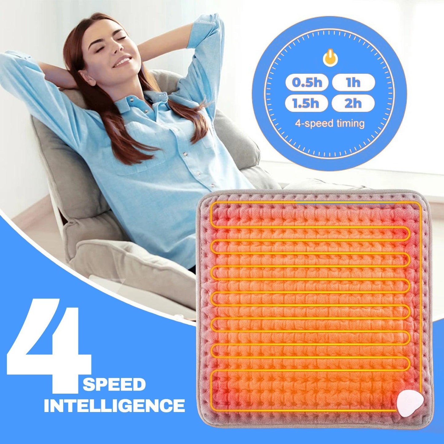 Heated Foot Pad - Electric Heating Warmer for Feet with 9 Heating Settings 4 Timers, Auto Shut Off and Machine Washable-Fast Heating Pad Cushion for Foot