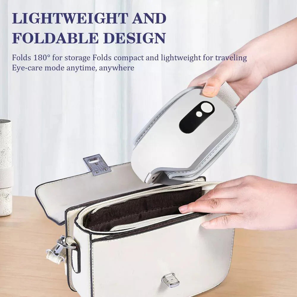 Electric Eye Massager - Rechargeable Eye Therapy Mask with Hot Compress/Air Pressure/Bluetooth Music and 5 Working Modes