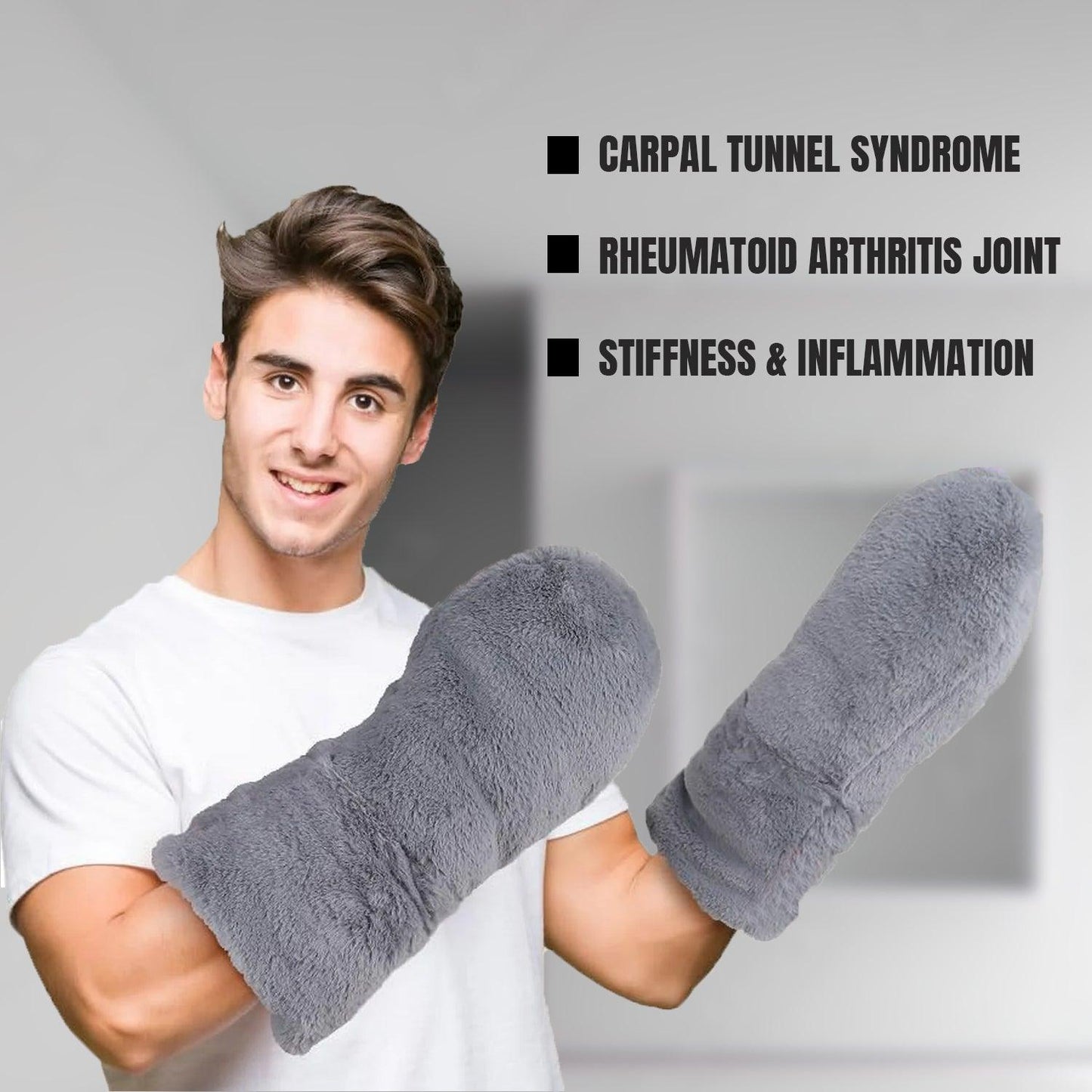 Arthritis Warming Mittens - Microwavable Heated Mittens for Hand Therapy | Warming Gloves for Women and Men | Trigger Finger or Carpal Tunnel |  Unscented Heating Mitts