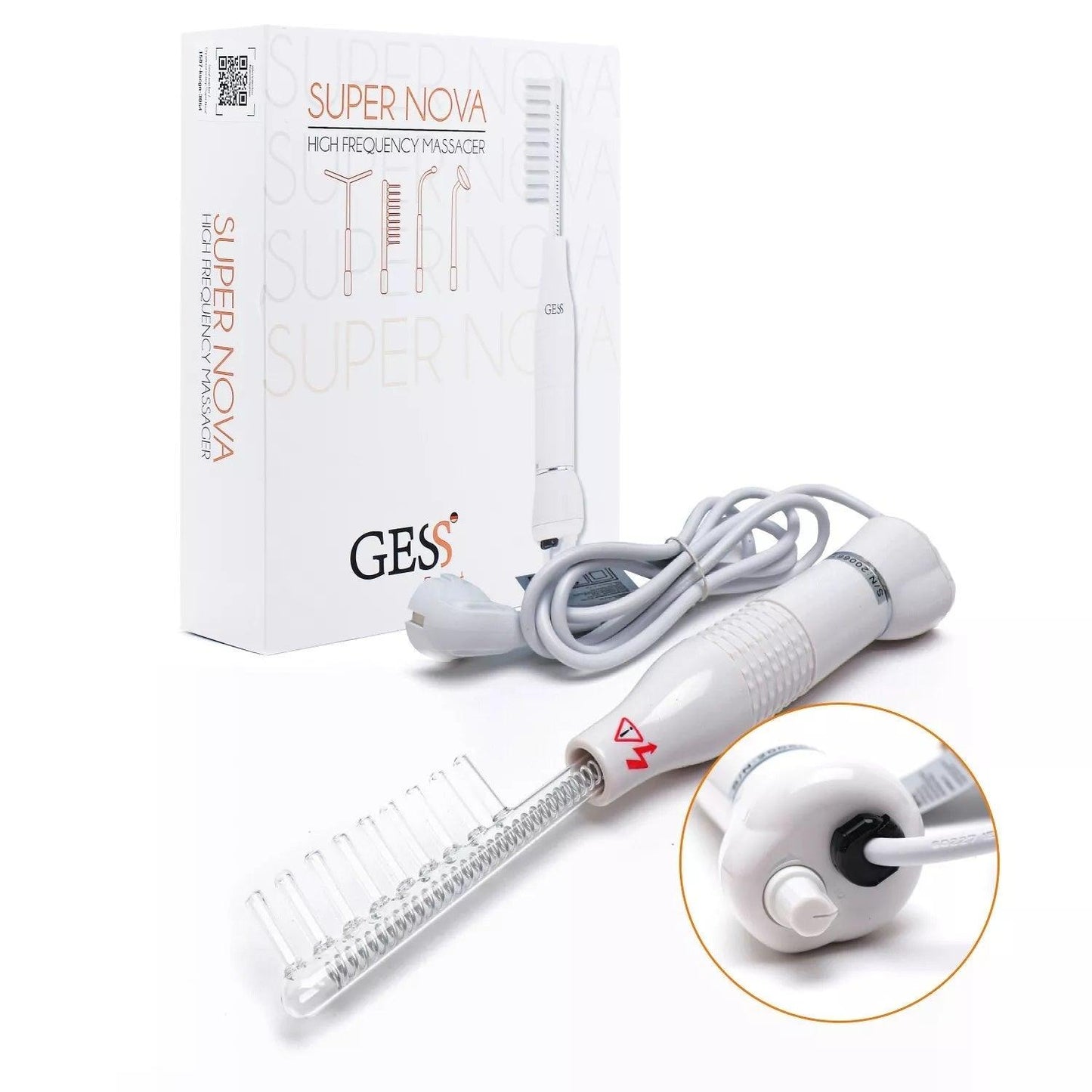 High Frequency Wand - 4 Nozzles Acne Removal Face & Hair Treatment