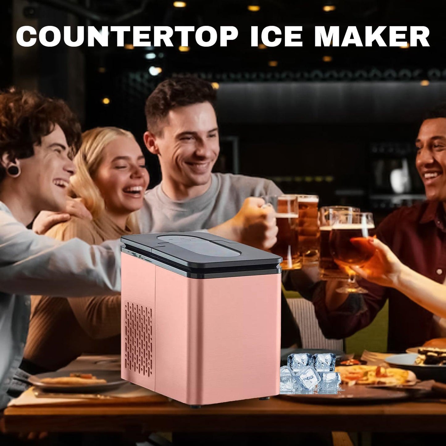 Ice Cubes Maker Machine - 1.8L Automatic Electric Ice Cube Maker Counter Top Cocktails Drink