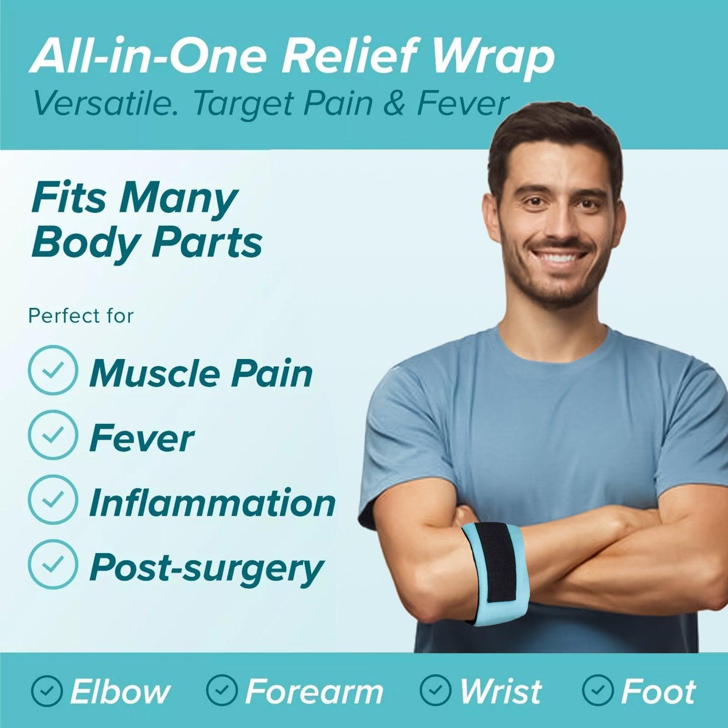 Migraine Ice Pack - Adjustable Head Wrap For Hot Cold Therapy
