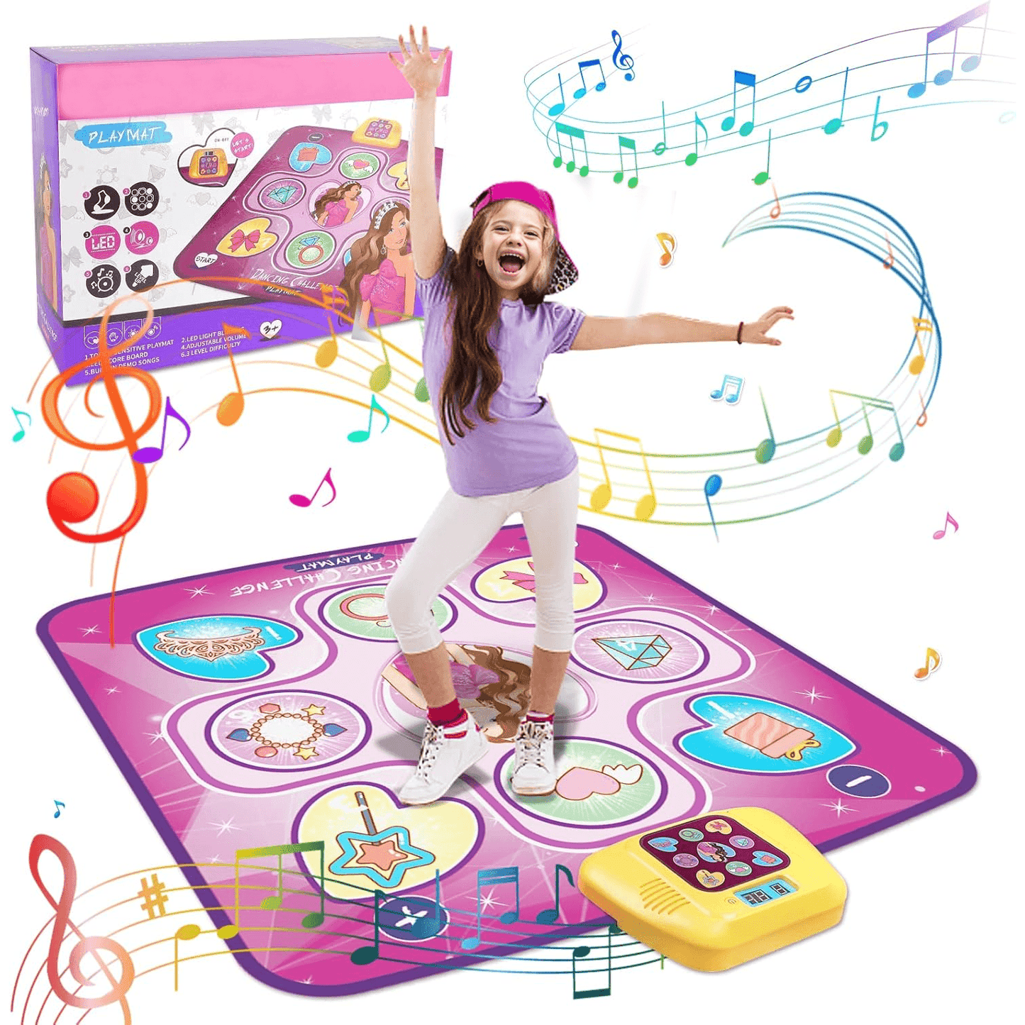 Interactive Dance Mat – LED Music Play Mat With Adjustable Volume & 5 Fun Modes For Active Play