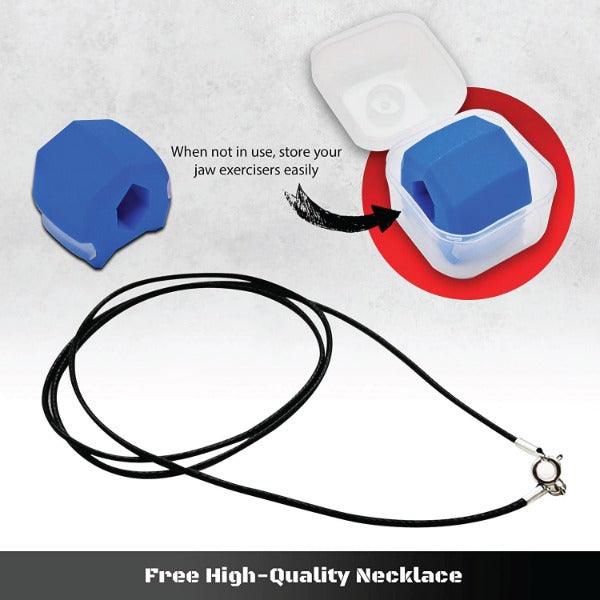 Jawline Exercise Ball - Jaw Exerciser 3 Pack with 3 Strengths Jawline Toner for Men and Women with Necklace and Storage Containers