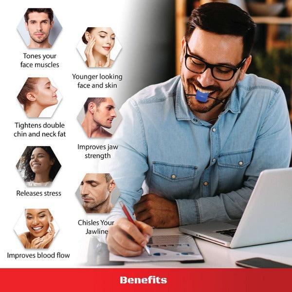 Jawline Exercise Ball - Jaw Exerciser 3 Pack with 3 Strengths Jawline Toner for Men and Women with Necklace and Storage Containers