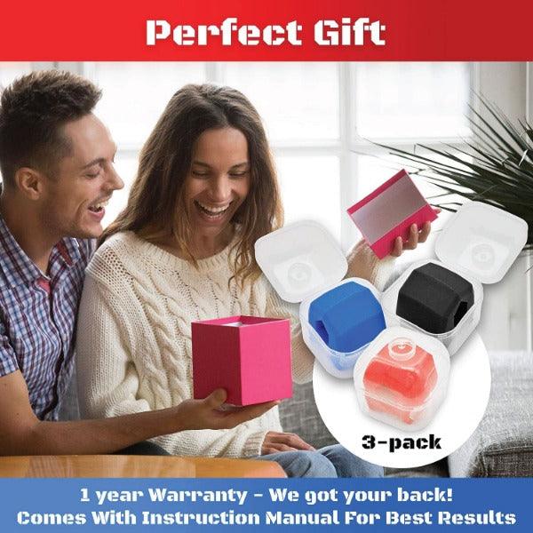 Jawline Exercise Ball - Jaw Exerciser 3 Pack with 3 Strengths Jawline Toner for Men and Women with Necklace and Storage Containers