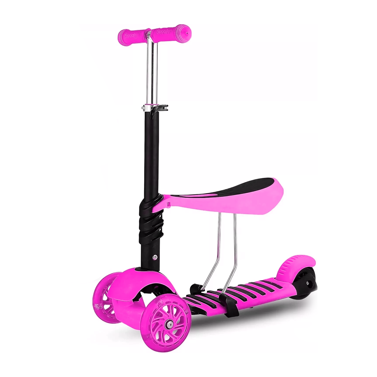 Kids Scooter 3 Wheel – 3 in 1 Height Adjustable Toddler Scooter with Removeable Seat for Boys & Girls