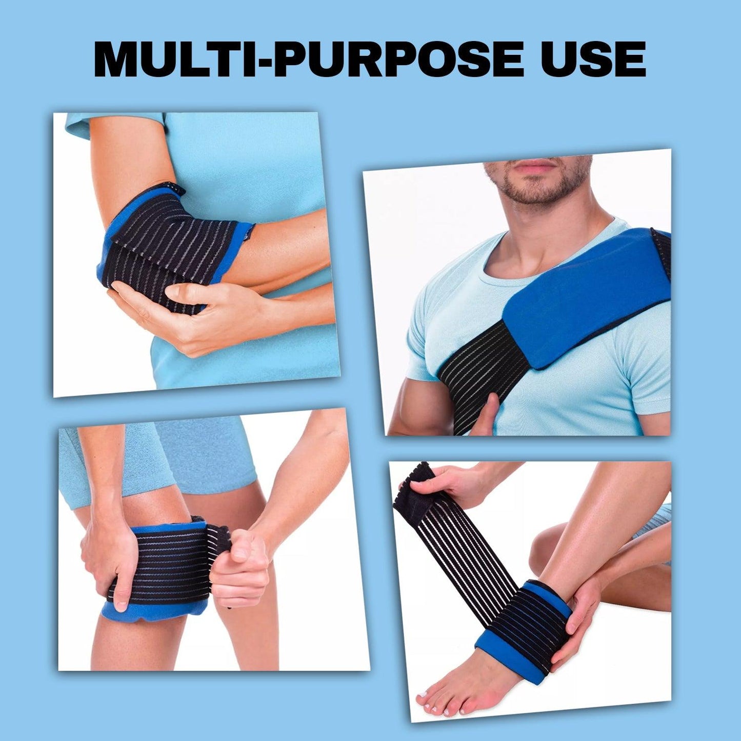 Injury Ice Pack - 3-in-1 Knee Ice Wrap Reusable Ice Packs for Knees Hot and Cold Gel Pack