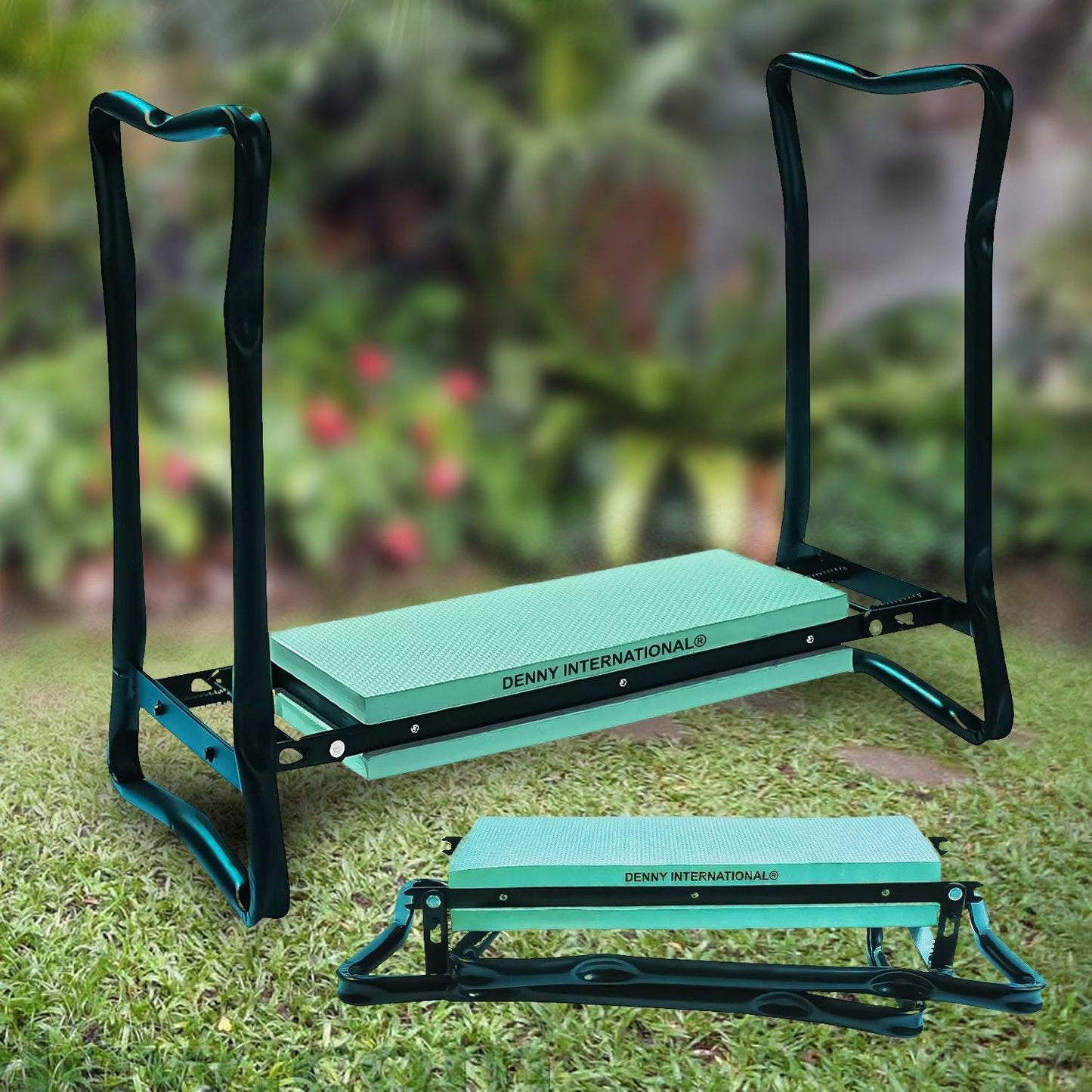 Garden Kneeler Stool - Portable Foldable Foam Padded Garden Kneeler Gardening Knee Pad Metal