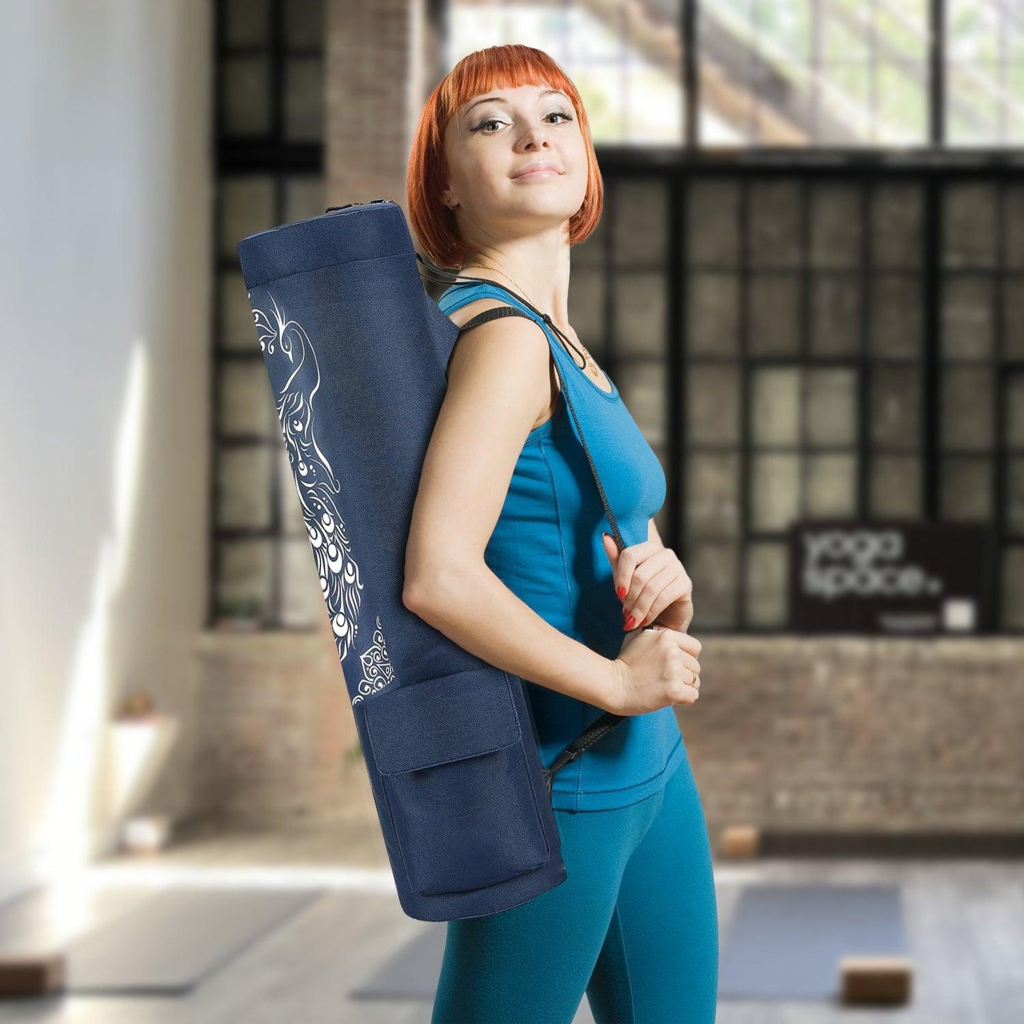 Yoga Mat Bag - Full-zip Exercise Yoga Mat Carry Bag Durable Waterproof Oxford Cloth With 2 Cargo Pockets | Extra Wide | Adjustable Shoulder Strap
