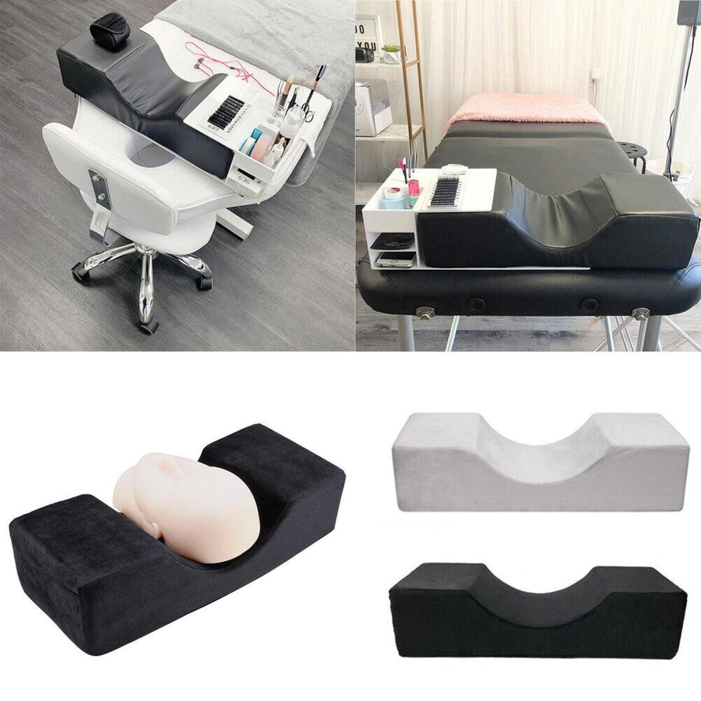 Eyelash Extension Pillow - U-shape Ergonomic Curve Pillow, Makeup Grafting Eyelash Pillow Neck Support Curve for Salon Home