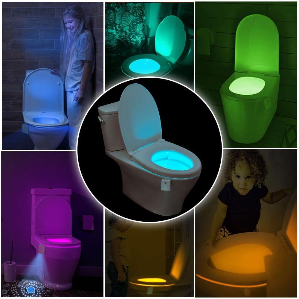 Toilet Sensor Light - RGB Multicolor Toilet Motion Activated Sensor LED Bathroom Seat Night Lamp