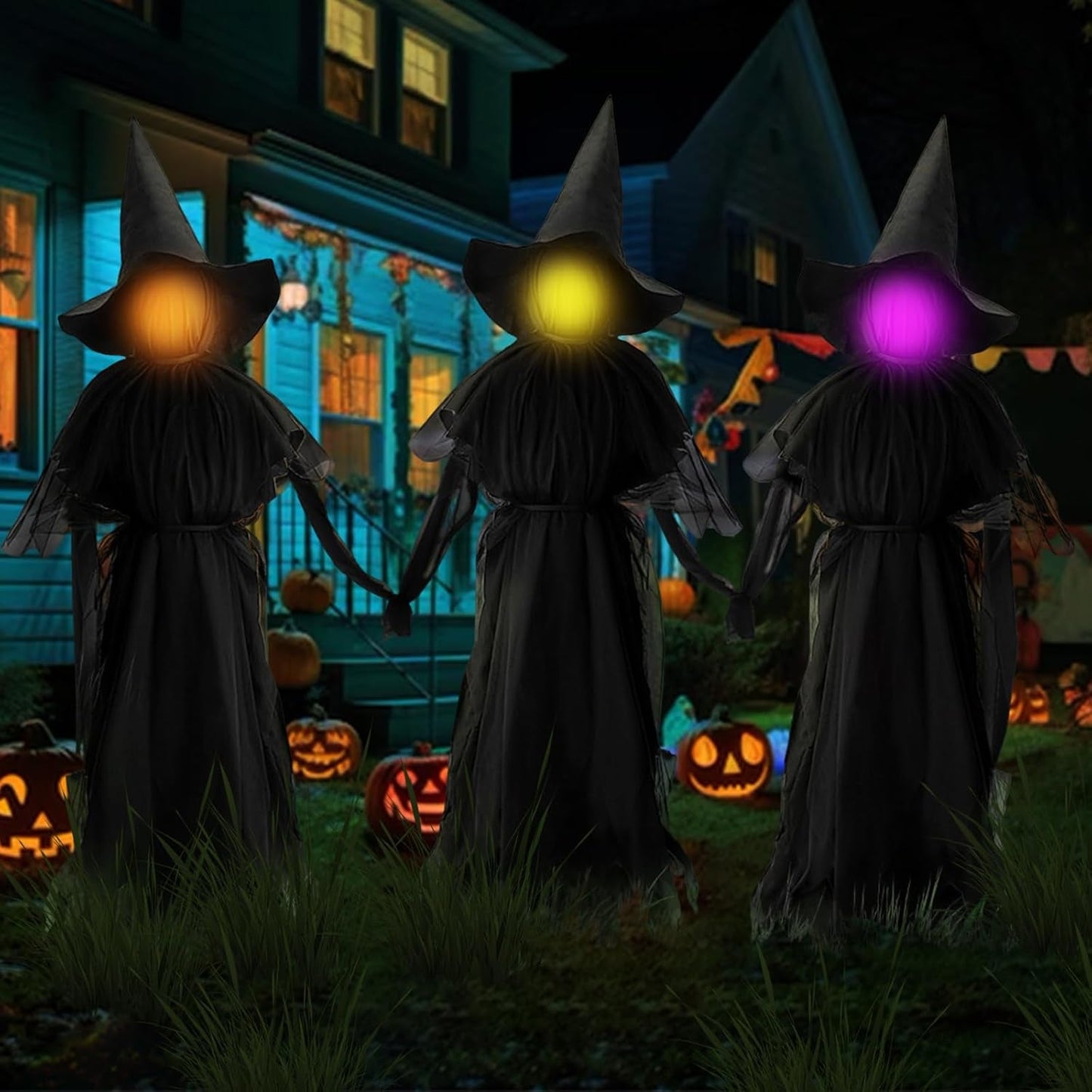 Light Up Witches – Outdoor Large Witches Cauldron on Tripod with Light Yard